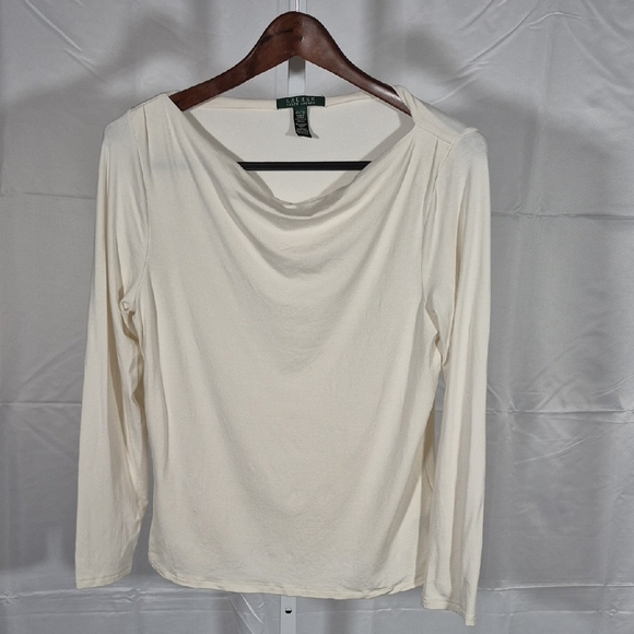 Lauren Ralph Lauren Tops - Lauren Ralph Lauren Cream Long Sleeve Blouse